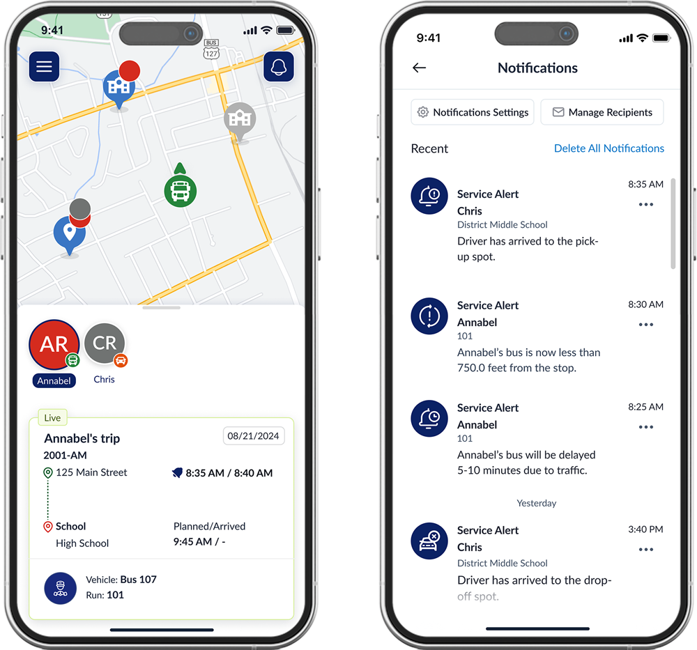 two mobile phone showing the first view app